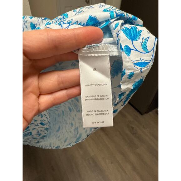 Draper James White Cotton Floral Poplin Tiered Midi Cottagecore Dress Size XL - Picture 10 of 10